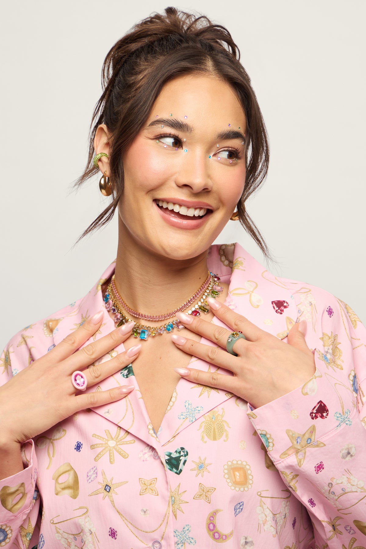 Bejeweled Long Pajama Set