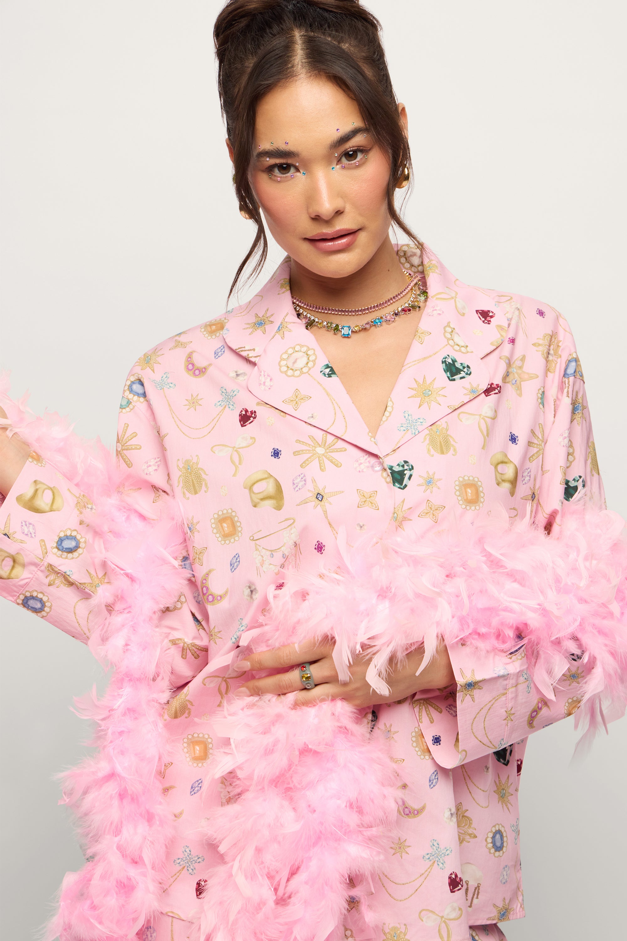 Bejeweled Long Pajama Set