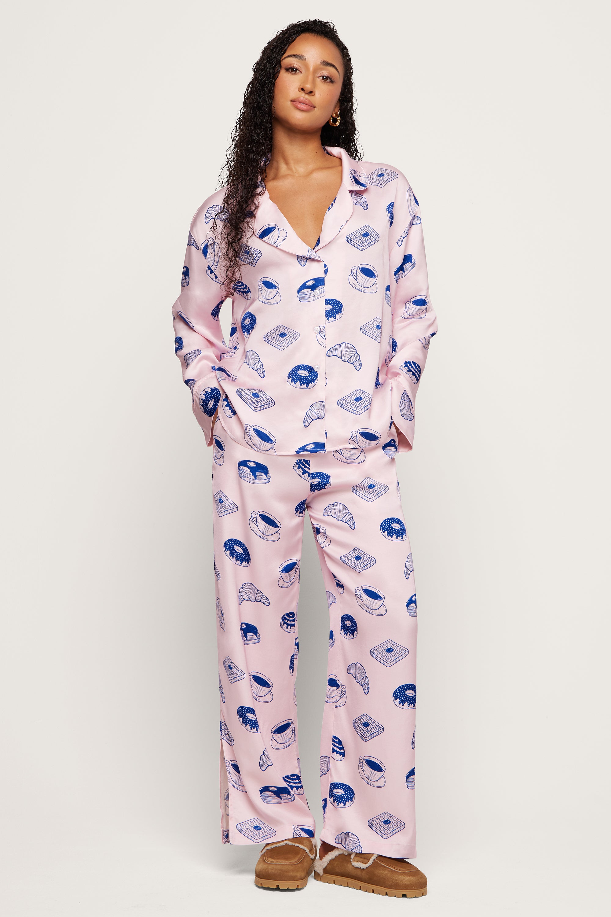 Breakfast Long Pajama Set