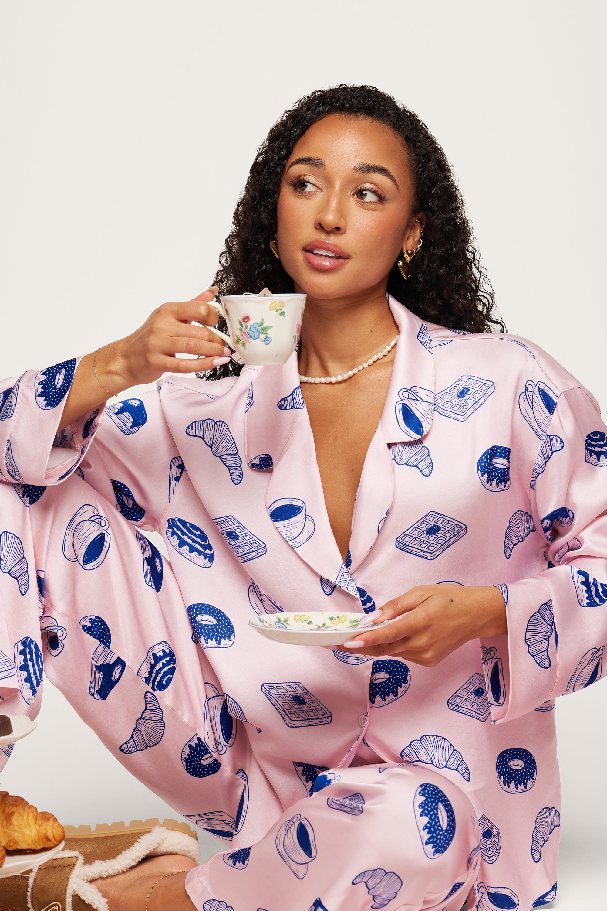 Breakfast Long Pajama Set