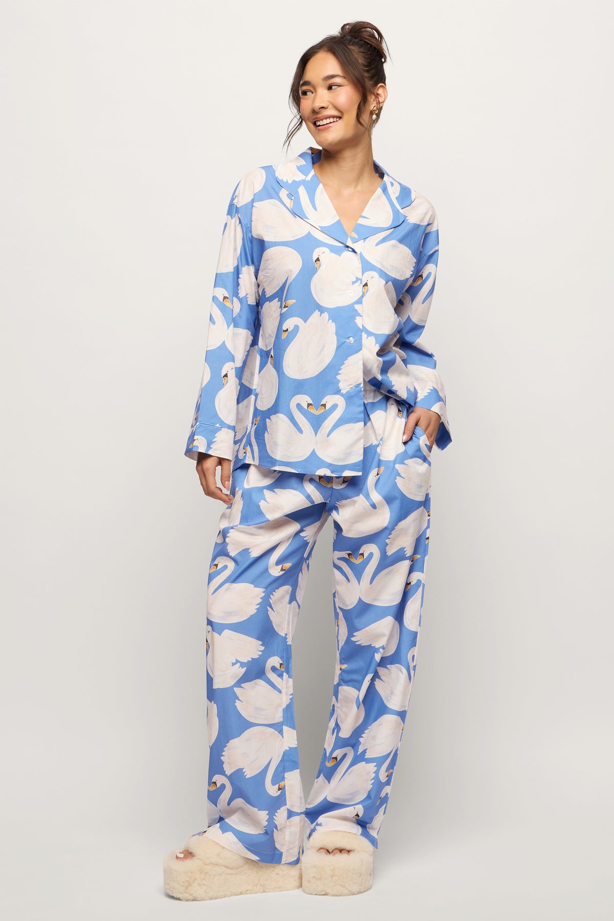 Swans Long Pajama Set