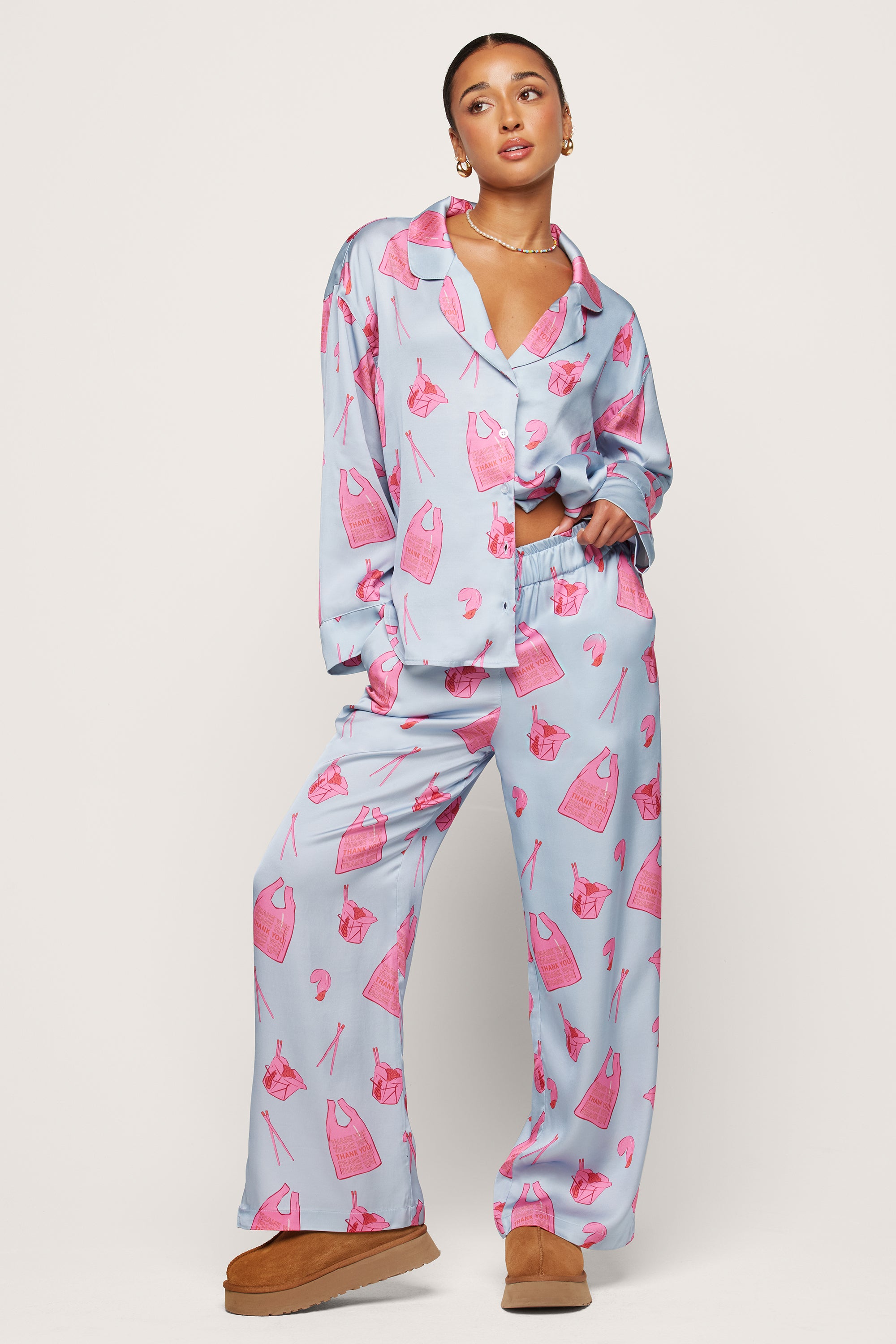 Takeout Long Pajama Set - Stylish & Comfortable Sleepwear | Neendi