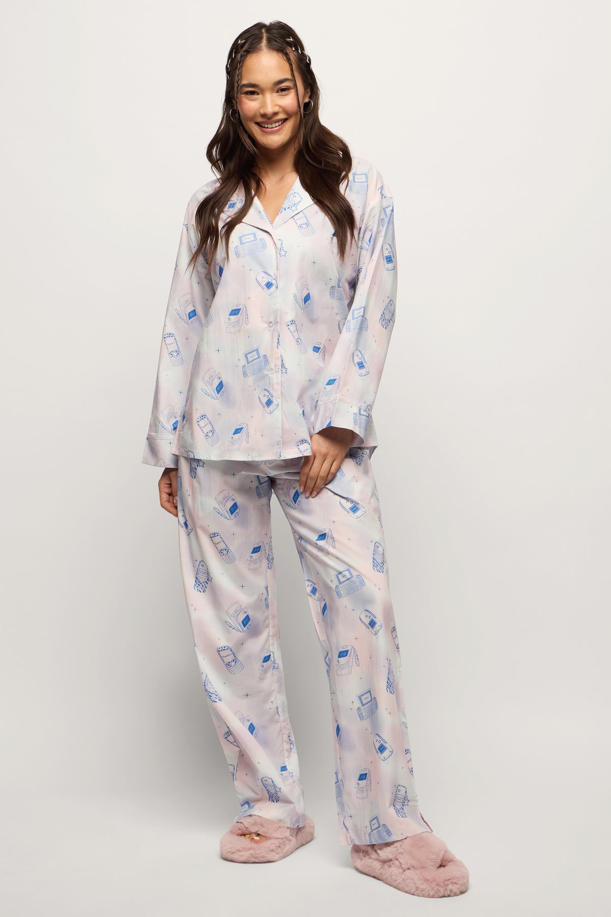 Y2K Phones Long Pajama Set